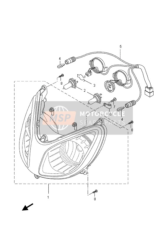 Yamaha VP250 2013 Faro para un 2013 Yamaha VP250